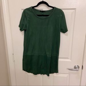 Green Suede T-Shirt dress